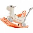 4 in 1 Rocking Horse for Toddlers 1-3 Years Baby Rocking Horse with Detachable Balance Board Push Handle and 4 Smooth Wheels Support up to 80 lbs HDPE