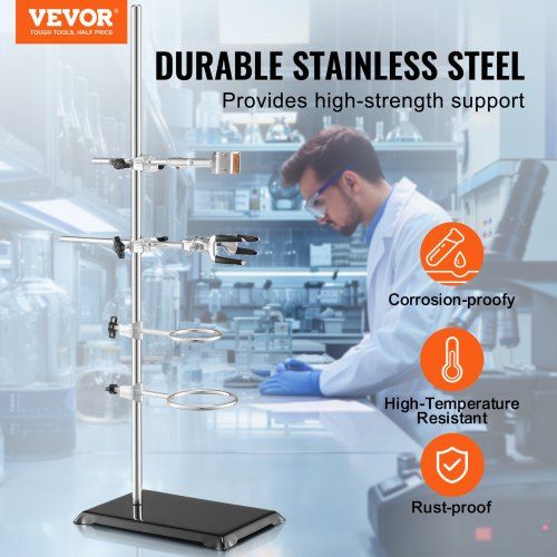 Lab Stand Support Laboratory Retort Support Stand 2 Sets Steel Lab ...