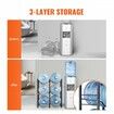 3 Tiers Water Jug Holder Double Row Water Bottle Rack for 6 Bottles Black