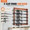 Gun Rack Wood Gun Rack Wall Mount Gun Display Rack holds 5 Rifles Shotguns 132 lb Heavy Duty Wall Storage Display Rifle Rack with Soft Padding