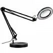 Magnifying Glass with Light and Stand 5X Magnifying Lamp 4.3" Glass Lens Base and Clamp 2-in-1 Desk Magnifier with Light 64 LED Lights 5 Color Modes