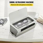 Ultrasonic Jewelry Cleaner 500ML 45 kHz Professional Ultra Sonic Cleaner with Touch Control Digital Timer Cleaning Basket Stainless Steel