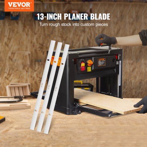 33.1 cm Planer Blades Knives Premium HSS Material for Carpentry DIY 3-Pack