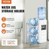 3 Tiers Water Jug Holder Single Row Water Bottle Rack for 3 Bottles Silver