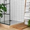 406mm Linear Shower Drain with Square Pattern GrateBrushed 304 Stainless Steel Rectangle Shower Floor Drain Sleek Linear Drain with Hair Strainer Matte