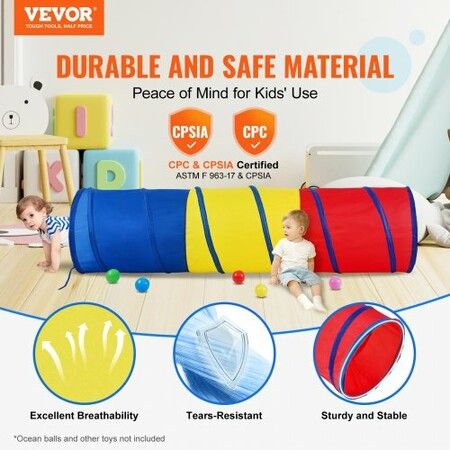 Kids Play Tunnel Tent for Toddlers Colorful Pop Up Crawl Tunnel Toy for Baby or Pet Collapsible Gift for Boy and Girl Play Tunnel Indoor and Outdoor Game