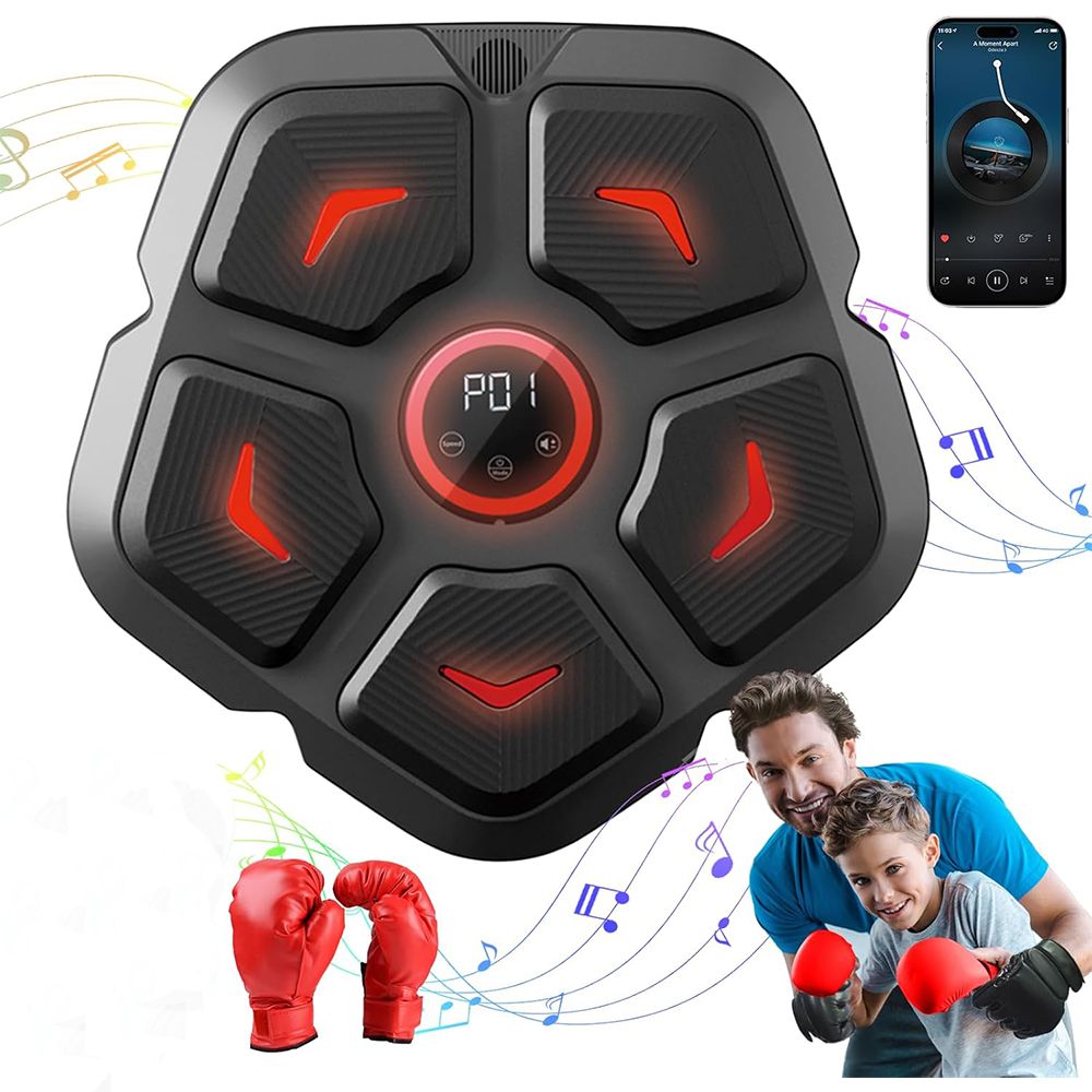 Music Boxing Machine, Electronic Boxing Machine Wall Mounted Music Smart Boxing Target with Boxing Gloves Smart Boxing Game for Kids