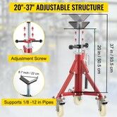Pipe Stand Pipe Jack Stand V Head Pipe Stand Adjustable Height 20-37 Inch Pipe Jack Stands with Casters 882 LB Folding Portable Pipe Stands 1/8 to 12 Inch
