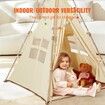 Kids Play Tent Teepee Tent for Kids 1-5 Years Old Foldable Toddler Tent with Mat and Carrying Bag Tent for Kids with Windows for Indoor and Outdoor