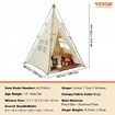 Kids Play Tent Teepee Tent for Kids 1-5 Years Old Foldable Toddler Tent with Mat and Carrying Bag Tent for Kids with Windows for Indoor and Outdoor