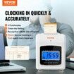 Punch Time Clock Time Tracker Machine for Employees of Small Business 6 Punches per Day Time Clock Punch Machine Includes 102 Time Cards