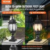 2 PCs Dusk to Dawn Outdoor Lamp Post Light Fixture 530 mm Pole Pier Mount