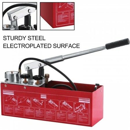 Hydraulic Pressure Test Pump 50 Bar Hand Pressure Test Pump 726 PSI 3.2 Gallon Tank 45ML 1/2" BSP Hydrostatic Test Pump for Pipeline Pressure Container
