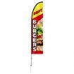 Burger Restaurant Advertising Feather Flag Kit Swooper Flag Poles 16.3 FT