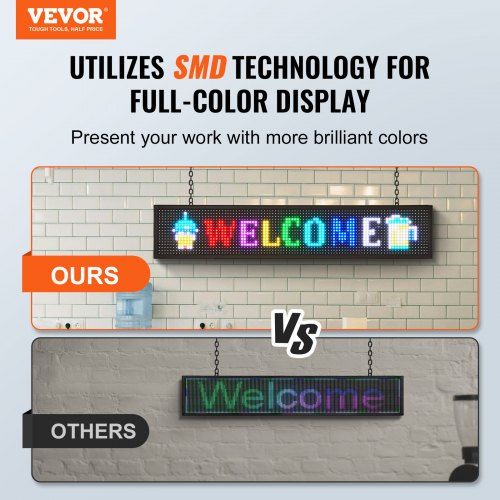 Programmable LED Sign P10 Full Color LED Scrolling Panel DIY Custom Text Animation Pattern Display Board WIFI USB Control Message Shop Sign for Advertising