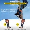 Tree Climbing Spikes 1 Pair Stainless Steel Pole Climbing Spurs w/ Adjustable Straps & Cow Leather Padding Arborist Equipment for Climbers Logging Hunting