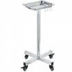 Mayo Stand Stainless Steel Mayo Tray Load Capacity up to 16.5 kg Adjustable Height 811-1396 mm Medical Tray on Wheels with Removable Tray