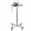 Mayo Stand Stainless Steel Mayo Tray Load Capacity up to 16.5 kg Adjustable Height 811-1396 mm Medical Tray on Wheels with Removable Tray