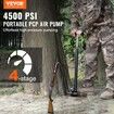 PCP Hand Pump 4 Stage 30Mpa 4500 PSI High Pressure PCP Air Rifile Filling Stirrup Pump with Oil-Moisture Filter Pressure Gauge Stainless Steel