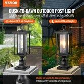 2 PCs Dusk to Dawn Outdoor Lamp Post Light Fixture 450 mm Pole Pier Mount