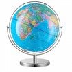 Illuminated World Globe with Stand 330.2 mm Educational Earth Globe with Stable Heavy Metal Base and LED Constellation Night Light HD Printed Map Spinning