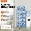 5-Tier Water Jug Holder Double Row Water Jug Rack 10 Bottles Silver Gray