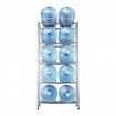 5-Tier Water Jug Holder Double Row Water Jug Rack 10 Bottles Silver Gray