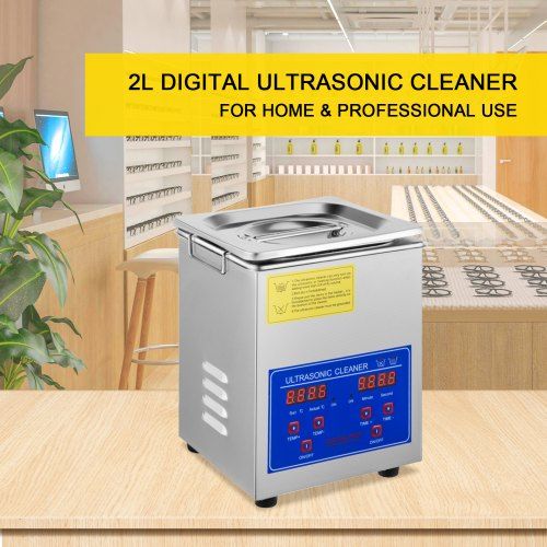 Ultrasonic Cleaner 2L Jewelry Cleaning with Digital Timer Ultrasonic Cleaning Machine for Jewellery Rings Watches Eyeglasses Dentures Coins Metal Parts