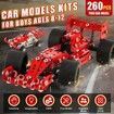 Car Building Kits 201Pieces Building Cars Metal Erector Set Racing Car Building Kits Assembly Red Vehicle  Kids Boys  Chirstmas Birthday Gift