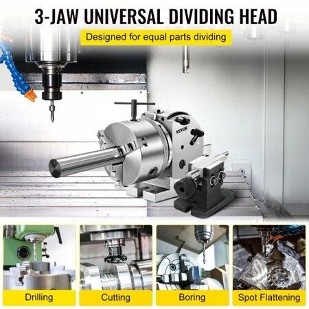 BS-0 Dividing Head 5 Inch Precision Dividing Head Set with 5" 3-jaw Chuck & Tailstock Dividing Plates for Milling Machine