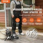 Stand Airless Paint Sprayer 750W 3000PSI High Efficiency Electric Airless Sprayer Fine And Even Painting Effect Handheld Paint Sprayers for Home Interior and Exterior Furniture and Fences