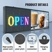 Programmable LED Sign P5 Full Color LED Scrolling Panel DIY Custom Text Animation Pattern Display Board WIFI USB Control Message Shop Sign for Store Business Party Bar Advertising 67x35cm