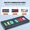 Programmable LED Sign P5 Full Color LED Scrolling Panel DIY Custom Text Animation Pattern Display Board WIFI USB Control Message Shop Sign for Store Business Party Bar Advertising 67x35cm