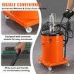 Grease Pump 40L 10.5 Gallon Capacity Air Operated Grease Pump with 3.88 m High Pressure Hose and Grease Gun Pneumatic Grease Bucket Pump with Wheels Portable Lubrication Grease Pump 50:1 Pressure Ratio