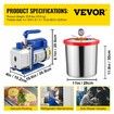 5 Gallon Vacuum Chamber Silicone Expoxy Degassing With 3CFM 1/4HP Vacuum Pump 84 L/Min