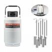 Liquid Nitrogen Tank 3 L Aluminum Alloy LN2 Container Dewar 6 Canisters