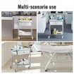 VEVOR Medical Cart 2 Layers Stainless Steel Cart 100 kg Weight Capacity Lab Utility Cart with 360° Silent Wheels and a Drawer for Lab Clinic Kitchen Salon