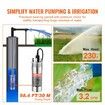 Solar Water Pump DC 120W Submersible Deep Well Pump Max Flow 3.2 GPM Max Head 70 m Max Submersion Depth 30 m Solar Powered Water Pump