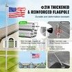 25FT Detachable Flagpole Kit Heavy Duty Aluminum Flag Pole Silver