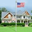25FT Detachable Flagpole Kit Heavy Duty Aluminum Flag Pole Silver