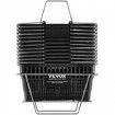 Shopping Basket Grocery Basket 12PCS 21L with Iron Handle & Stand Black