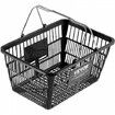 Shopping Basket Grocery Basket 12PCS 21L with Iron Handle & Stand Black