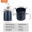 Spray Paint Pressure Pot Tank 10L/2.5gal Air Paint Pressure Pot 1.5mm+4mm Two Nozzles Two Spray Paint Guns for Industry Home Decor Architecture