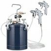 Spray Paint Pressure Pot Tank 10L/2.5gal Air Paint Pressure Pot 1.5mm+4mm Two Nozzles Two Spray Paint Guns for Industry Home Decor Architecture