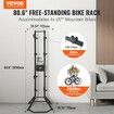 4 Bike Storage Rack Free Standing Gravity Wall Vertical Bike Rack Fully Adjustable Bike Rack Garage Sturdy Steel & Easy Assemble for Garage Living Room