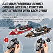 RC Racing Boat Toy, High Speed Electronic Remote Control Boat for Kids,35KM/H with Night Light (Black)