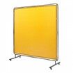 Welding Screen with Frame 6'x6' Welding Curtain Screen on 4 Wheels Yellow