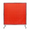 Welding Screen with Frame 6' x 6' Welding Curtain Screen on 4 Wheels Red