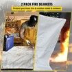 Fire Blankets 2 Pack Welding Blankets 8' x 10' Fire Suppression Blanket Flame Retardant Blanket White Fire Emergency Blankets Fiberglass Fire Retardant