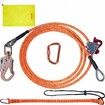 Steel Core flipline 1/2" x 8' Arborist Flipline Flip Line for Tree Climbing with Alloy Steel Snap Hook Aluminum Alloy Carabiner and Extra Tool Lanyard